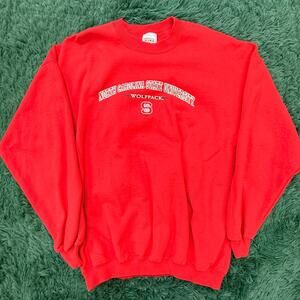 90s North Carolina State University Red Pullover sweatshirt size XL NCAA Unisex